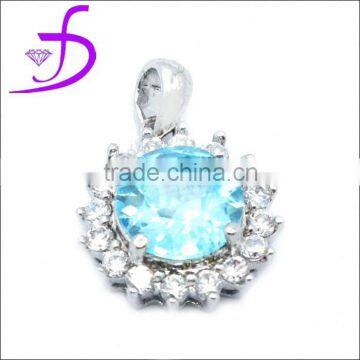 Rhodium platted pendant 925 silver with high quality zircon