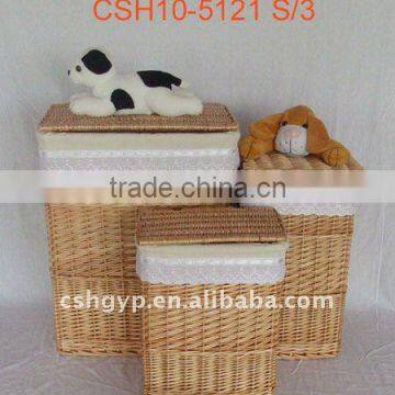 new style of willow laundry basket with toy