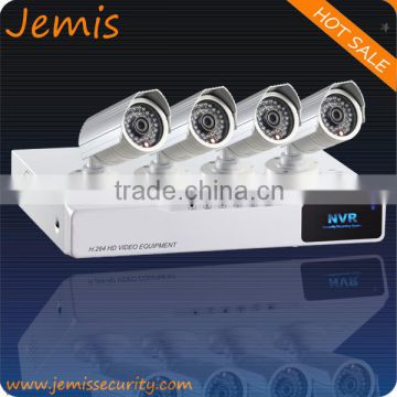 H.264 4CH IP Bullet Camera CCTV Camera Kits With P2P, Onvif, WIFI China Supplier(JM-4P-W)