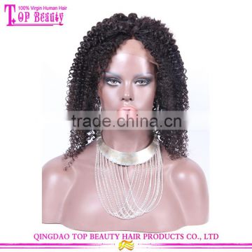 2016 New Fashion 18 inch 180% density kinky curly wig human hair short curly wig for black women