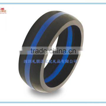 custom most comfortable men's thin blue line silicone finger rings for athletics