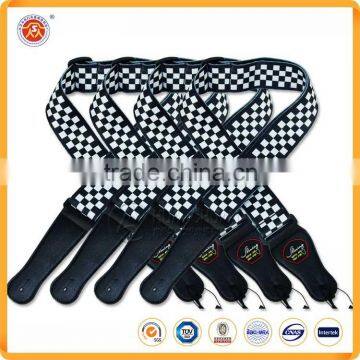 Factory price plaid pattern custom printing promotional electric/acoustic guitar straps for sale