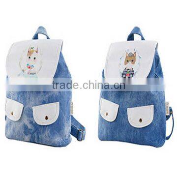 blue jean leisure school backpack for teenages