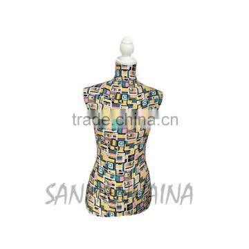 colorful square printing elastic fabric Female Mannequin