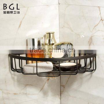 Eco-friendly Style Wall Mounted Bathroom Accessories ORB and PVC Plating Brass Corner Basket for Bathroom Storage photo-2