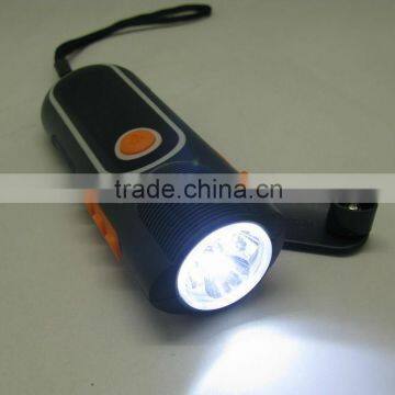 3 Led hand crank AM/FM radio led rechargeable emergency winding up light with mobile phone charger