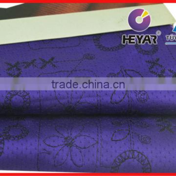 Purple Color Cotton Embroidery Fabric