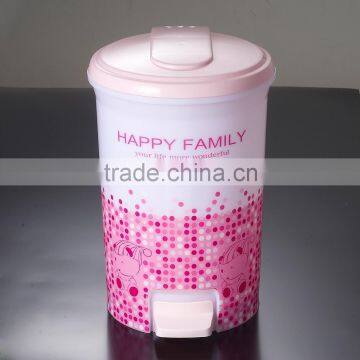 Hot Sale High Quality PP 10L Home Plastic Step Trash Can with custom printing
