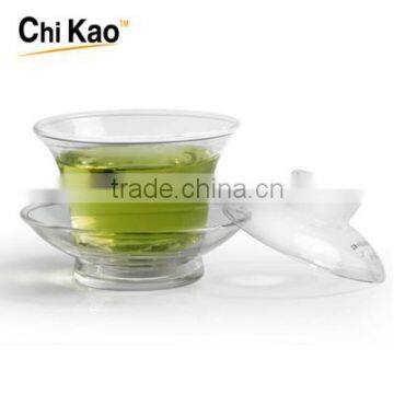 Tea tureen heat-resistant glass tea cup and saucer set in box with Shanghai CHIKAO