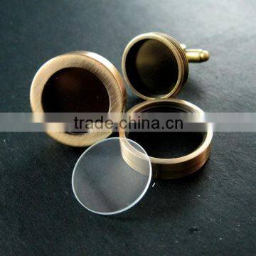16mm setting antqiued bronze round 3mm deep bezel tray charm floating DIY photo cufflinks,wedding cuff links blank 1500041