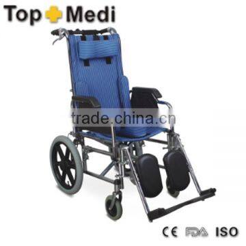 Rehabilitation Therapy Supplies foldable lightweight tranist reclining wheelchair