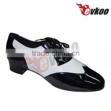 2015 white and balck patent leather mens hip hop dance shoes