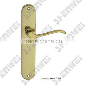 10-17 PB brass door handle on plate