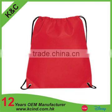 red color cotton backpack drawstring bag