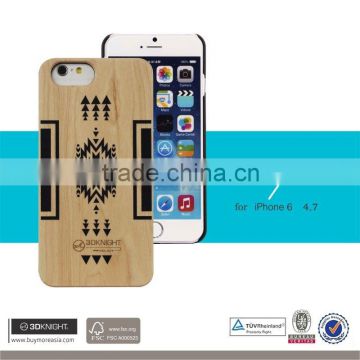 3D Knight Ultra Slim Hand-made Hard Back Wooden Bamboo Cover Bumper for Apple iPhone6 Printing Phone Case Wood