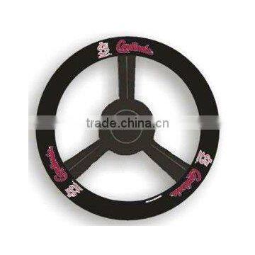 universal fitting with embroidery available logo steering wheel cover