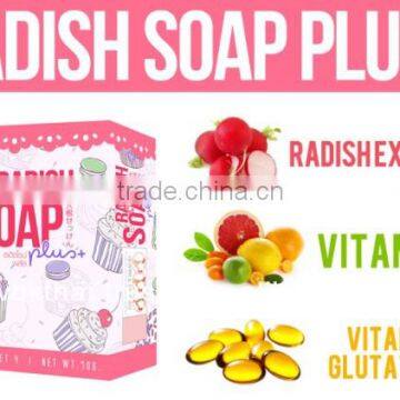 RADISH SOAP PLUS GLUTATHIONE, VITAMIN C & E FOR ELIMINATING ANY SPORTS ON YOUR LEGS