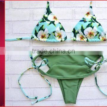 2017 fresh flower print swimwear woman bikini CK380