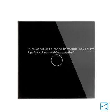 EU Standard One Gang Two Way Crystal Glass Panel With Red & Green LED Touch Switch photo-5