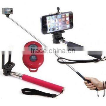 Factory supply wireless bluetooth selfie stick monopod with zoom for IOS mobile phone and Andriod