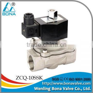 304 or 316 cast stainless steel normally open type solenoid valve ZCQ-10SSK