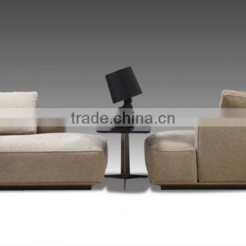 Italian style leisure and cozy living room fabric sofa without armrest