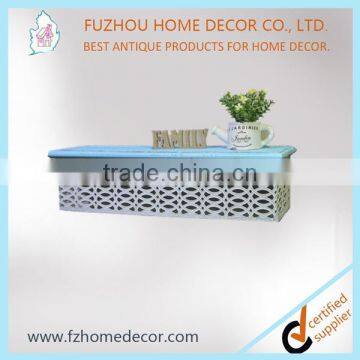 Wood Wall Bedroom Shelf With Wood and Metal Punching Pictures photo-2