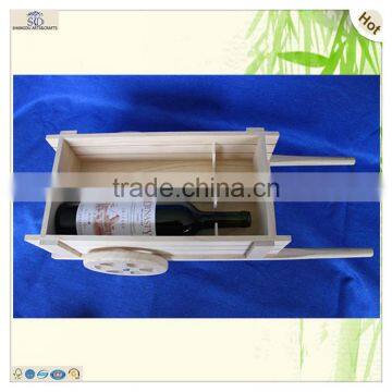 Art Mind Gift Handmade Unfinished Pine Wooden Toys Cart photo-6