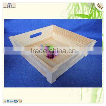 Delicate Cutlery Funnel Pine Wood Coffee Tea Tray photo-3