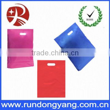 die cut handle custom plastic merchandise retail bags