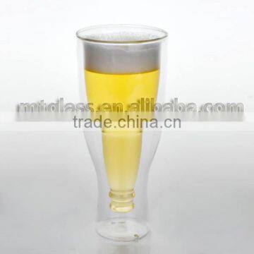 Double Wall Beer Glass Beer Shaped Glass Cup photo-3