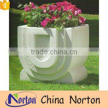 New fashion white u shaped garden pots for home decor NTMF-FP004Y