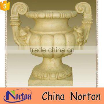 yellow marble ornamental selling flower pot mold design NTMF- FP215X