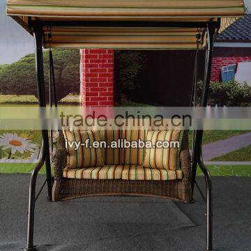 patio swing bench/metal canopy swing 2-seater/double hanging swing chair