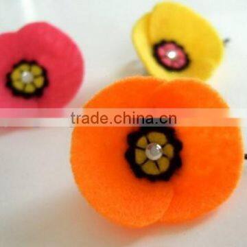 hot 2017 best selling new product decorative custom handmade fabric china supplier felt cheap wedding flower kids hairpin