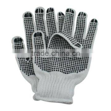 nano metre both sides PVC dots knitted polycotton construction gloves