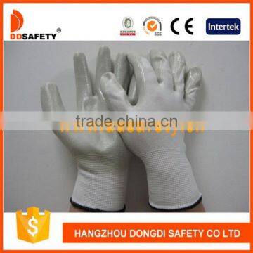 DDSAFETY White Nylon With Grey Nitrile Glove