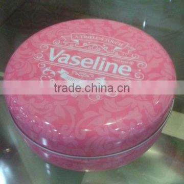 Round High Quality Cosmetic Tin for Vaseline's Great Brand