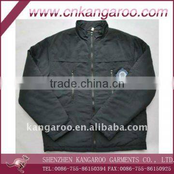 100%polyester men palin black outdoor elegant jacket