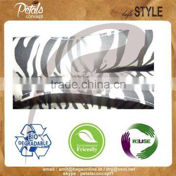 Zebra Print Canvas Tote Bag With Geninune Leather Handle photo-5