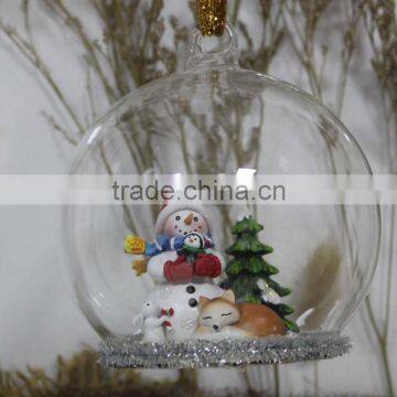 Christmast Tree Snowman Glass Ball Ornaments