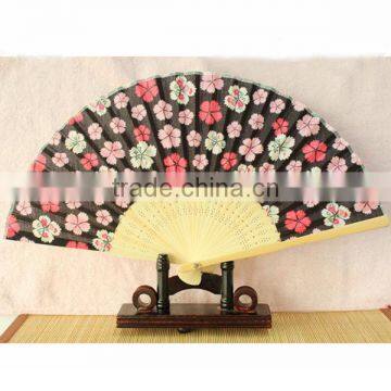 Folk Style Wedding Favor Custom Printed Logo Bamboo Folding Wedding Hand Fan