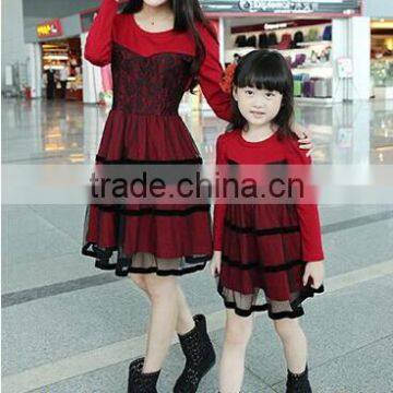 Mother & daughter party dress ,family set clothes, Parent-child outfit Fashion long sleeve Family suits