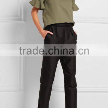 Pictures of Girls Cotton Tops 2016 Neck Design Fashion Crop Top HST3762 photo-4