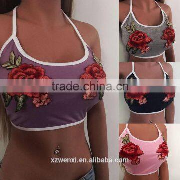 Gymshark Sexy Tank Top Women Tops Crop Top Embroidery Rose Tamil Sex Photos