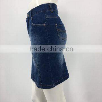 Women Customized Latest Design Pencil Denim Midi Skirt photo-4