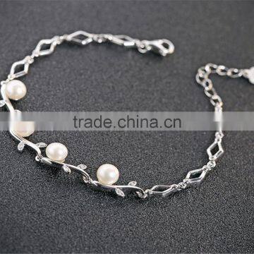 Natural Style Olive Branch 925 Sterling Silver Bracelet for Women photo-3