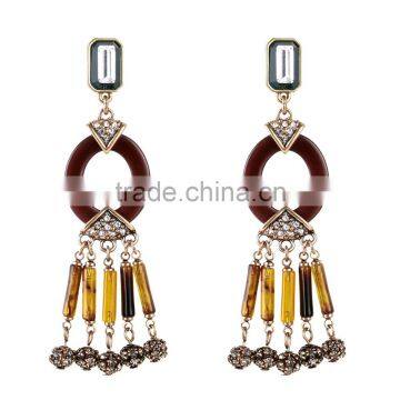 Vintage ethnic beads pendant drop earrings for women