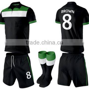 customized soccer kit / high quality soccer set / sublimation soccer set