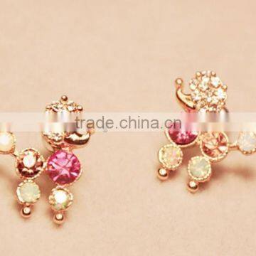 Exquisite poodle shape earrings,gold jewelry earrings,alloy crystal dog earring wholesale